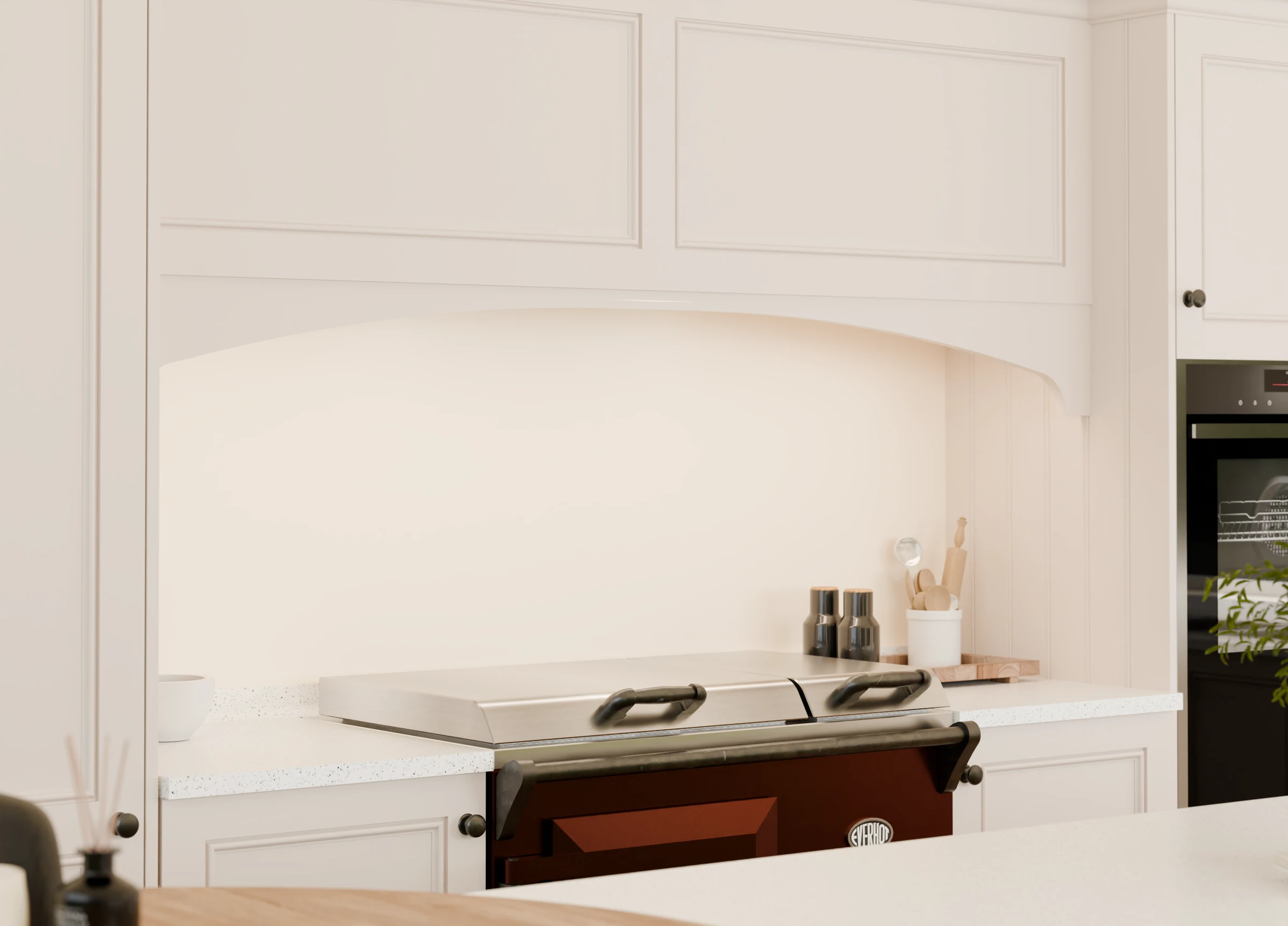 Warm white kitchen, second view