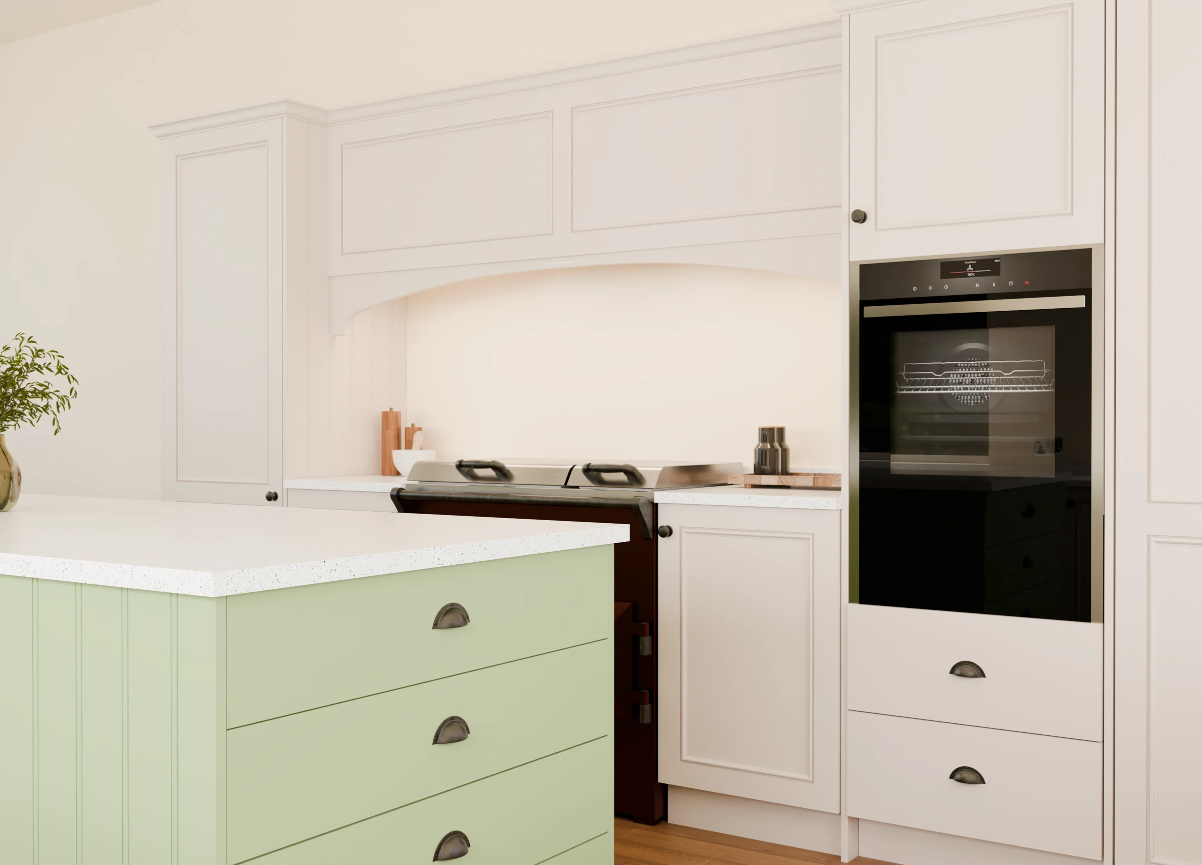 Warm white kitchen, sixth view