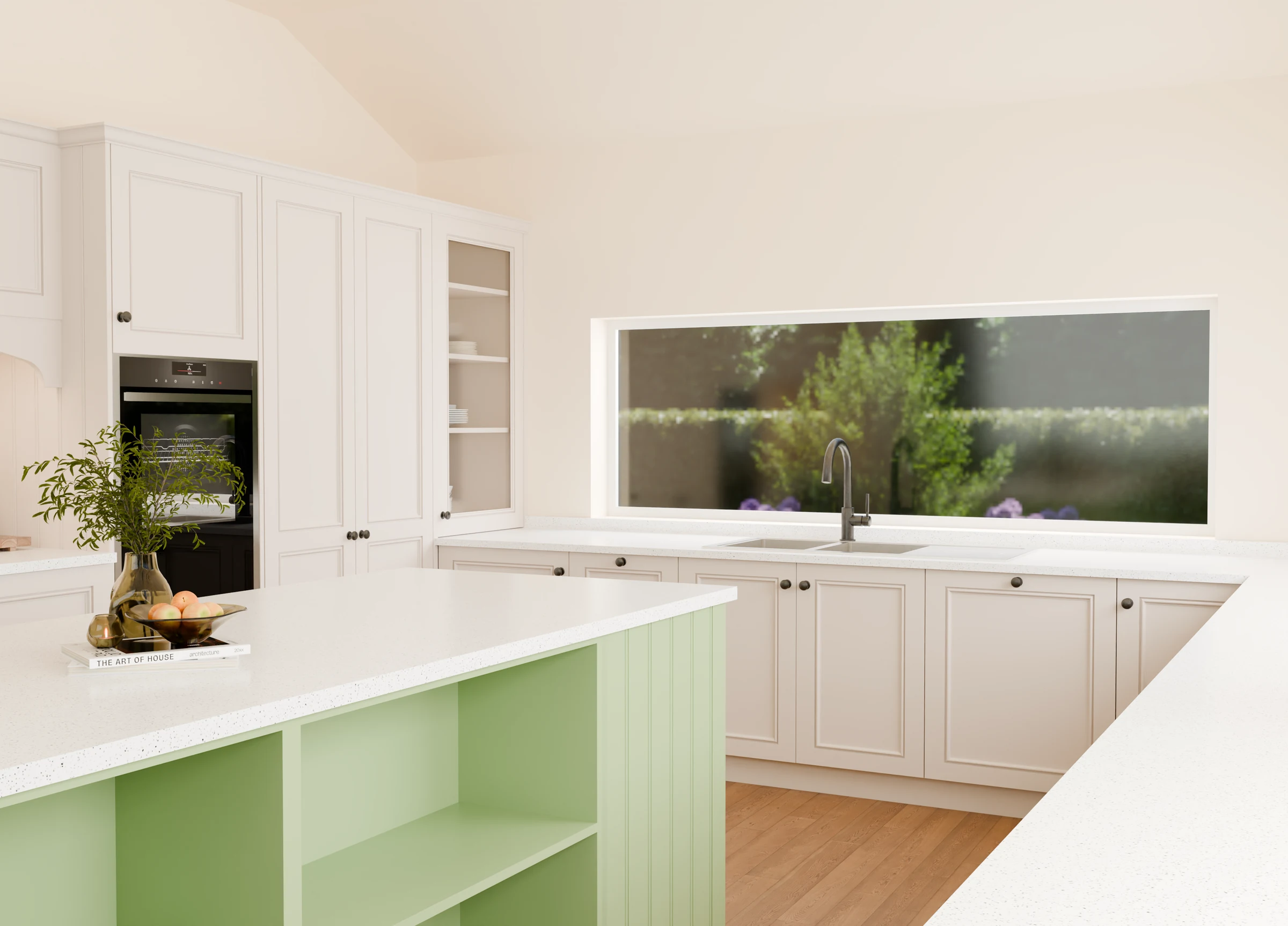 Warm white kitchen, seventh view
