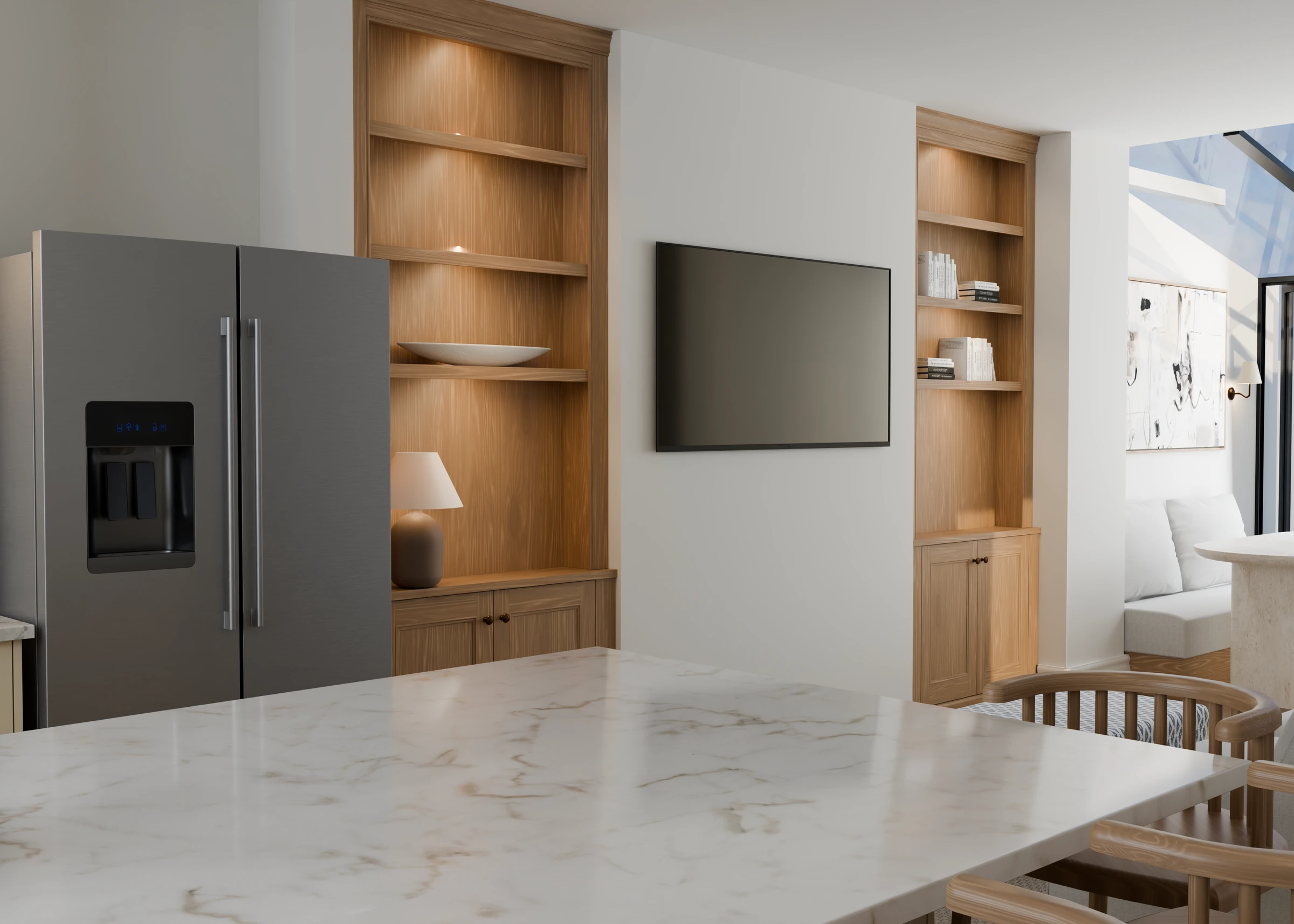 Kitchen and dining room with oak joinery